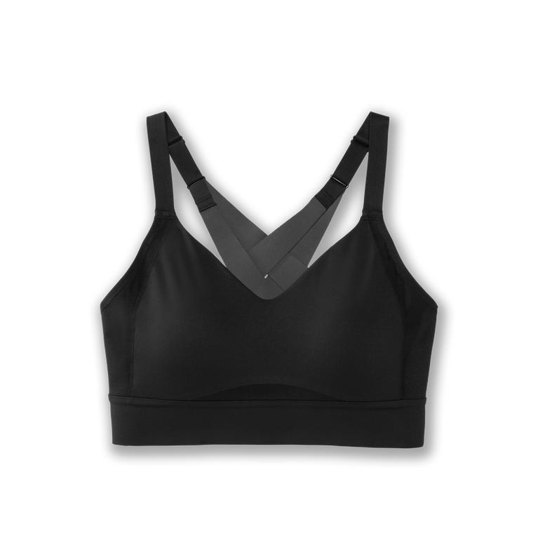 Brooks Drive Interlace - Womens Running Bra - Black (09382NBLD)